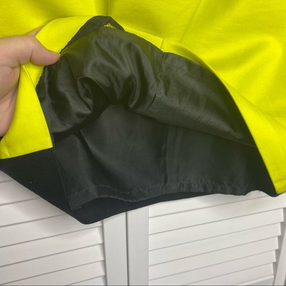 Worthington Neon Yellow and Black Color Block Print Skirt Size 6 - Picture 6 of 7